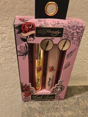 Ed Hardy Dual Mascara Set - Pink & Gold Tubes New